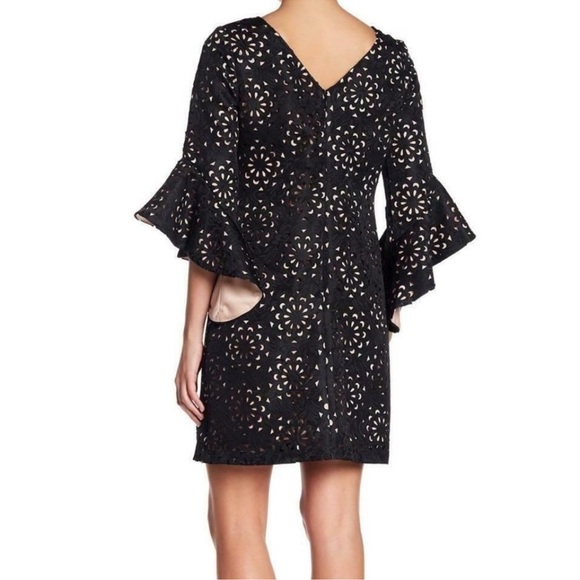 NWT JAX Black Label Laser-Cut Bell Sleeve Dress 8 - Picture 2 of 6